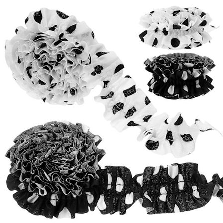 Volang Prydnadsband Dubbelveckat Tygband För Kjolar Blandade Färger 152.00X4.00X0.10Cm 4 Rullar