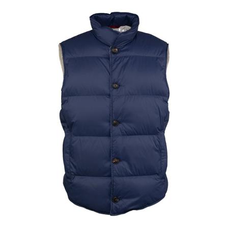 Brunello Cucinelli, Vests Blauw, Heren, Maat:XL,nylon