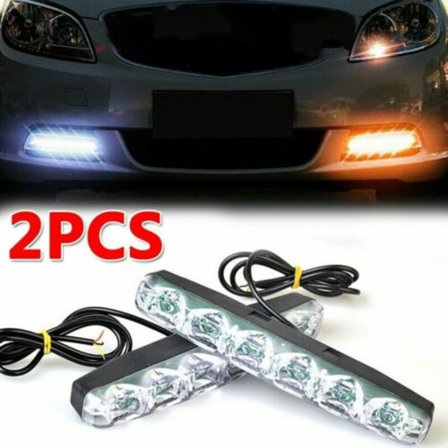 2 LED-lys for kjøring på dagtid DRL kjøresignal tåkelys