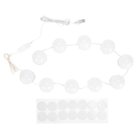 10 pærer LED makeup spejl lys dæmpbar pære justerbar varm kolde toner lysstreng