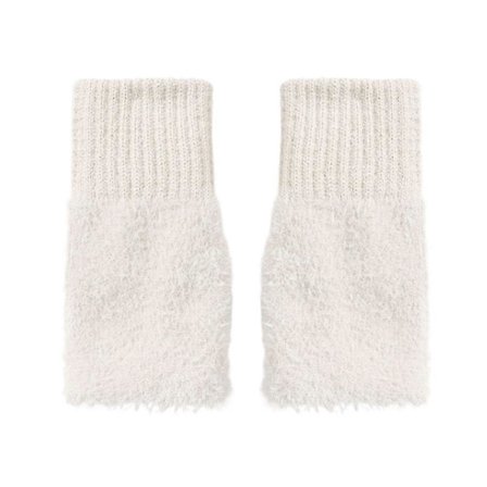 Halvfinger Plys Handsker til Kvinder Vinter Varme Ensfarvede Strikkede Handsker