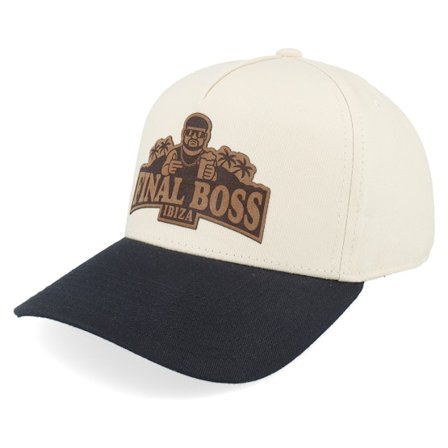 Iconic - Beige adjustable Cap - Ibiza Final Boss Engraved Stone/Black A-frame Adjustable @ Hatstore