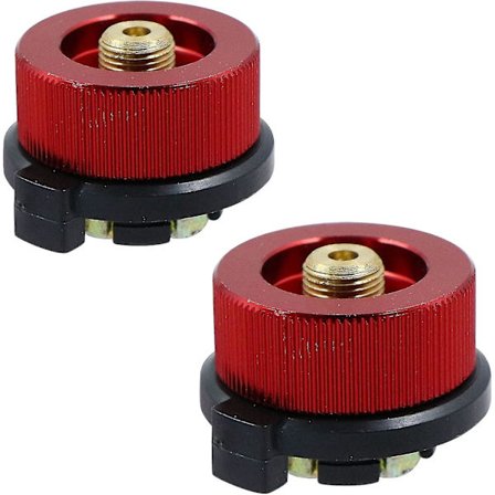 Sæt af 2 adaptere til gasflaske - til campingkogeplade udendørs gaspatroner skrueconvertering