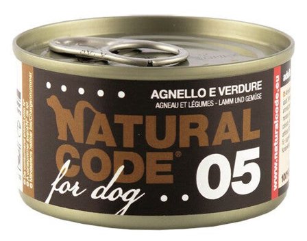 Natural Code 05 Agnello E Verdure Cani Adulti Lattina 90g