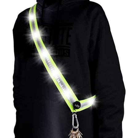 LED Blinkende Løpesash, Oppladbart godt synlig lysutstyr med flere moduser for nattløping, sykling og utendørsaktiviteter