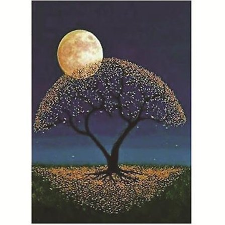 Diy Full Of Diamonds Painting New Landscape Big Tree Under The Moon