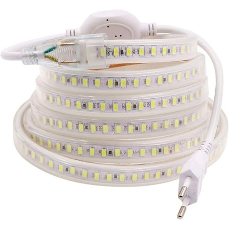 LED-remsa, LED-remsa, LED-remsa, Ljusstark LED-remsa 220V AC 2835 IP68 Vattentät 144Leds/m 900LM, LED-remsa Ljusremsa (Kall vit, 8m)