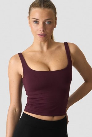 ICANIWILL - Smooth Seamless 2-in-1 Tank Dark Mahogany- Tanks - Dames - sportkleding van ICIW
