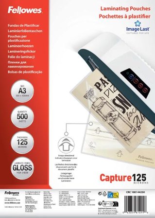 FELLOWES Laminat A3 125mic klar 500/fp - Lyreco - Kontorsmaskiner - Laminering - Laminat - A3