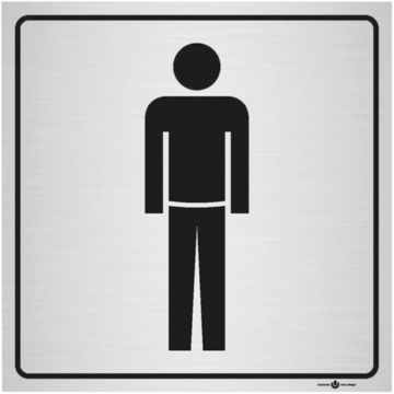 Skylt Toalett Herr 140x140mm