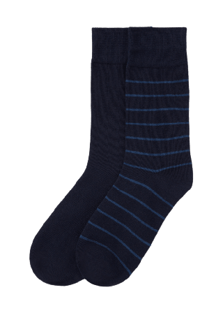 NORVIE Randiga strumpor, 2-pack Strumpor Blå 41/45