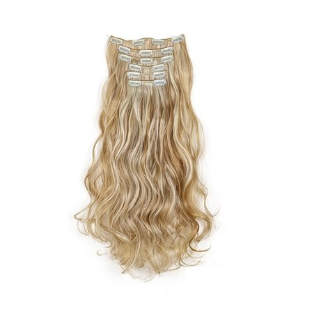 Gylden Blond Clip-in Hår Extensions 6 stk Sæt 16 Clips