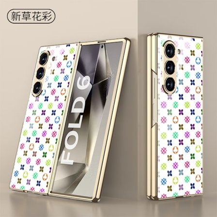 Lämplig för Samsung fold 6 hopfällbar mobiltelefonfodral Fold 6 mobiltelefon skyddande skal galvanisering kreativ personlighet tidvattenmärke hårt 