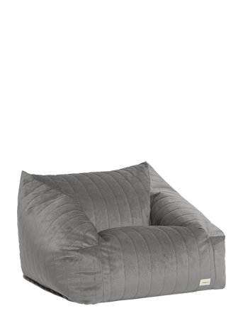 NOBODINOZ Chelsea Velvet Beanbag 72X75X42 - Grey - 72X75X42CM