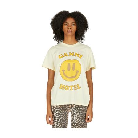 Ganni, T-Shirts Geel, Dames, Maat:S