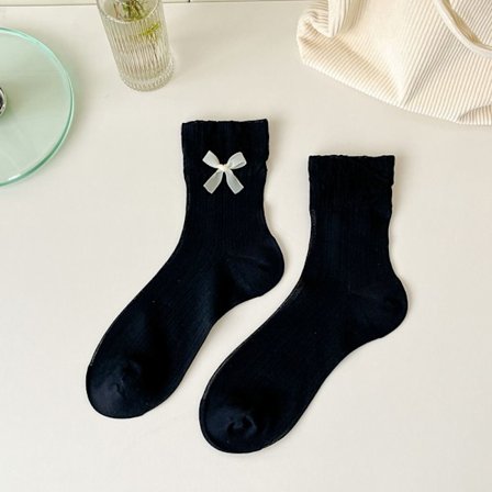 Bow Socks Mid Socks SVART