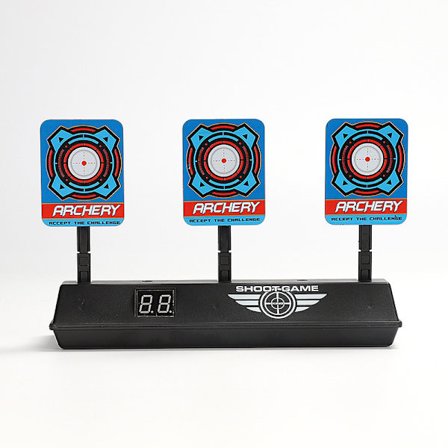 Elektrisk lekepistol med resultattavle, myke kuler, automatisk tilbakestilling, skyteblink for Nerf-pistolspill, leke for gutter (Kun blinker for 