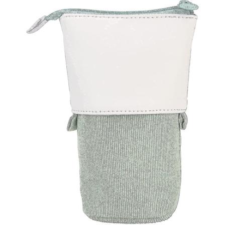 Stående blyantholder - Corduroy Pu Graffiti Teleskopisk Penneetui Sødt Pungpose Kosmetisk Kontorartikler Organizer Med Farverig Metal Lynlås Til 