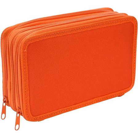 Bærbar 3-lags blyanttaske med lynlås og stor kapacitet