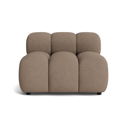 Puffy 1-Sitzer-Modul Sofa in Loop Dunkelbeige, modernes Design, bequeme Nozag-Federung, modular erweiterbares Sitzelement, Breite 64cm