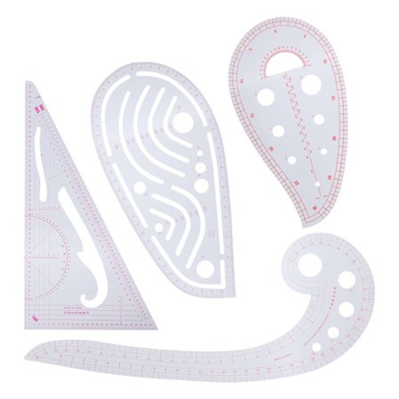 Multifunktionelt sæt med lineal til tøj, mønsterskæring, ærmebue og kurvelineal - 4 dele