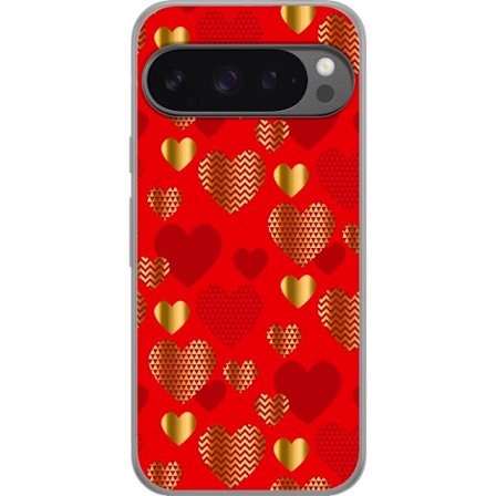 Yhteensopiva Puhelinkuori Google Google Pixel 9 Pro XL GoldenHearts