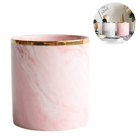 Pen Holder For Desk,makeup Brush Holder,desk Marble Pattern Pencil Cup