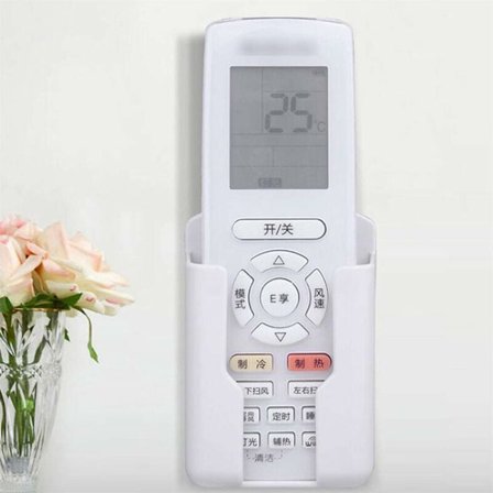 Vægbeslag til fjernbetjening, opbevaringsboks til fjernbetjening, hvid