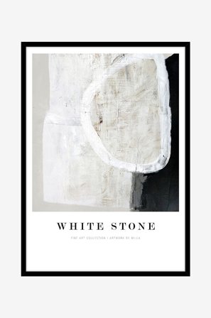 Malerifabrikken - Billede White stone, Sort ramme - Beige - Billeder - Fra Homeroom