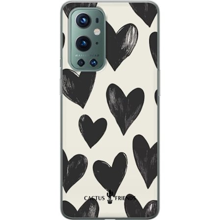 Yhteensopiva Puhelinkuori OnePlus OnePlus 9 Pro Cactus and Friends - Bold Black Love Pattern
