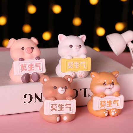 kreativa söta djur släcka skrivbordet hand göra små presenter söt dekompression harts hantverk 4,7*4,8*6cm