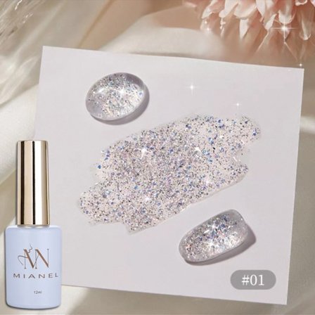 MIANEL 1-12st 12ML Sommar Bubble Ice Tea Serie Glitter Gel Nagellack Flash Nagellack Sommarnaglar Vita Naglar Blå Naglar