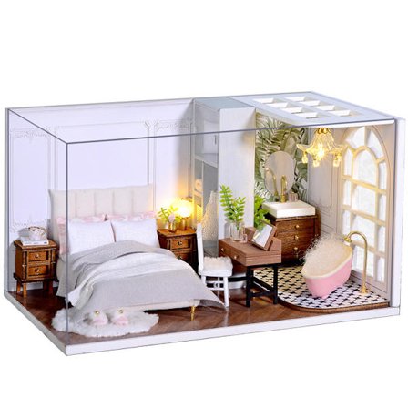 Ny mini håndlaget diy hytte som lager små hus montering bygning modell leker late daglig skrivebordsdekorasjoner håndlagde