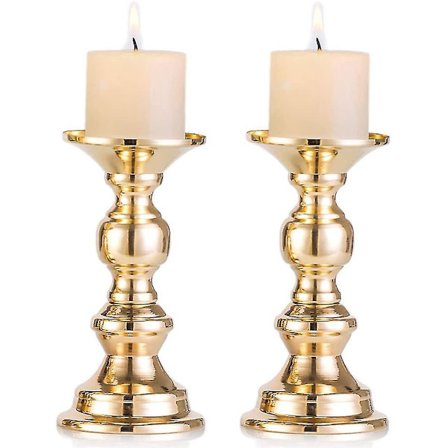 Gull metall lysestake sett for bryllupssenterstykker