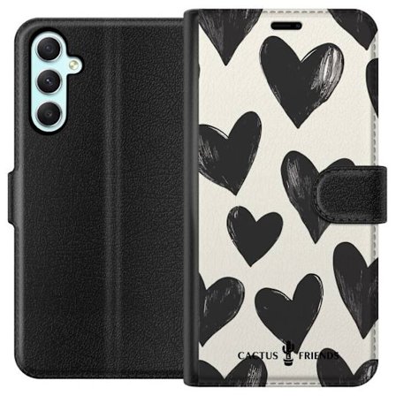 Kompatibelt Lommeboketui til Samsung Samsung Galaxy A34 Cactus and Friends - Bold Black Love Pattern
