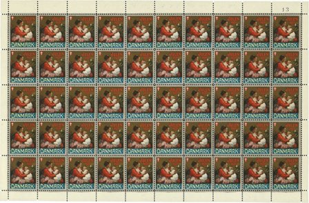 Danmark - Julemærkeark 1931 - Ufoldet