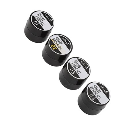 4 st Set Solid Polish Lim Färgstark Nagelspetsar Lim Gel Elastisk Nagelkonst Manikyr Lim