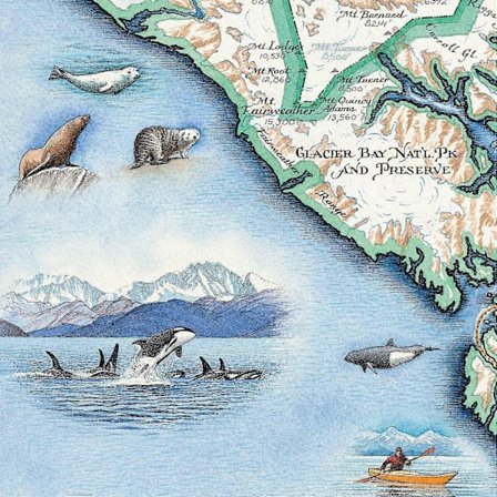 Alaska Inside Passage Kort Puslespil i Pap - 1000 Brikker (LGL)