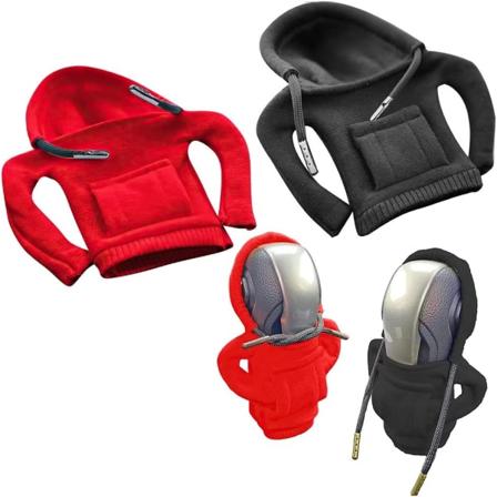 Sort+Rød-2stk Bilhåndtagsdæksel, Håndtagsdæksel, Håndtagshætte, Håndbremseafdækning