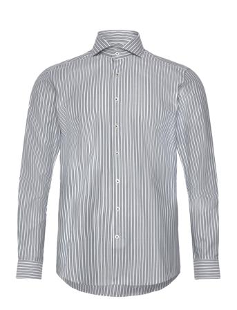 1927: Striped Shirt L/S Blue Lindbergh Black
