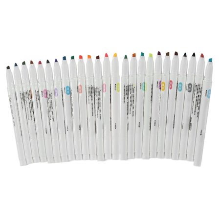 Dobbeltsidig highlighter 25 farger Hurtigtørkende ergonomisk vannbasert farge highlighter for skolekontor kunstavdeling