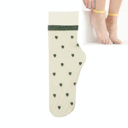 Vår och sommar Ultratunna glasstrumpor Färg Love Transparent Pile Pile Strumpor Storlek: gratis