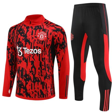 23-24 Nye Manchester United Langærmede Halvtræk Dragter Til Voksne Og Børn Sæt Camouflage-Xin camouflage 14