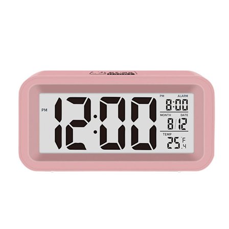 1 stk. (Pink farve) Digitalt vækkeur, LED vækkeur med Te