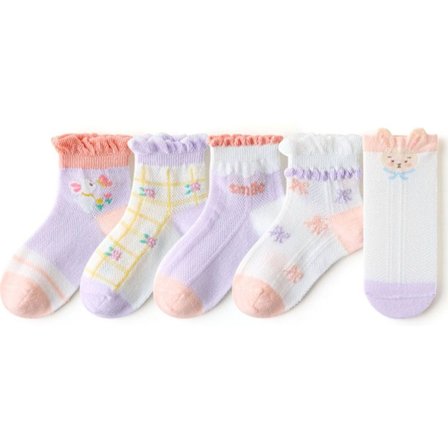 Pairs Baby Girls Boys Tynne Mesh Bomull Sokker Småbarn L KLB