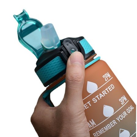 Tillverkarens Populära Färggradient Plastkopp 1000ml Rymdkopp Studslock Frostad Sugrörskopp Tidsskala Kopp (Gradientpulver Blir Blått)