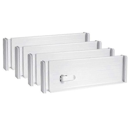 Skuffeinddelere, skuffeinddelere til køkken, justerbare skuffeinddelere til tøj, skuffeinddelere 4-pak