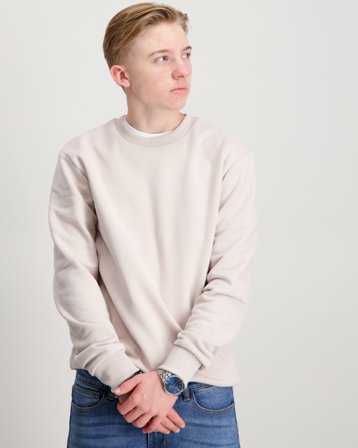 Zeke Essential Crew Neck Beige Trøjer Dreng - Kids Brand Store