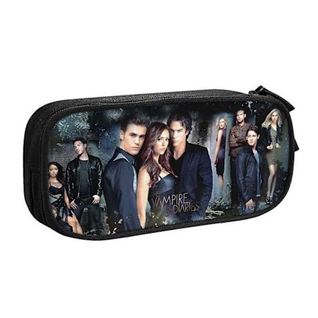y247 The Vampire Diaries Penaali Suuri Kapasiteetti Kaksikerroksinen Kynälaukku Koulutarvikkeiden Säilytyspussi Toimistotarvikkeet Penaali Lapsille 