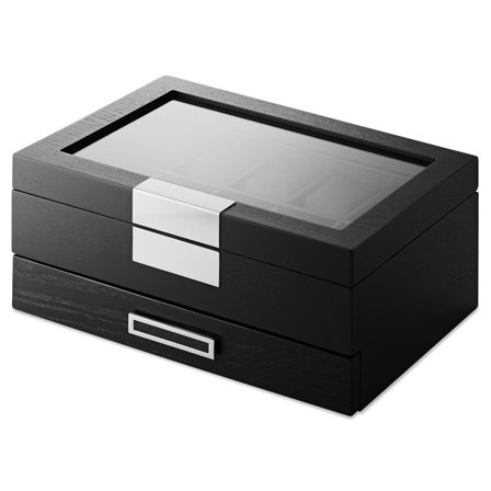 Coffret avec placage noir - pour 10 montres et bijoux pour hommes - Coffrets et boîtes à montres